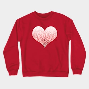 Ombre red and white swirls doodles heart Crewneck Sweatshirt